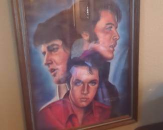Elvis Presley Triple Portrait Print by Debra Colburn Rouen
