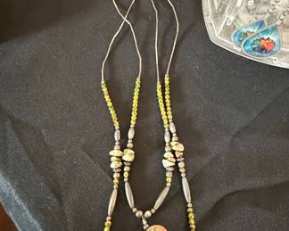Southwestern Style Unakite and Sterling Silver Necklace