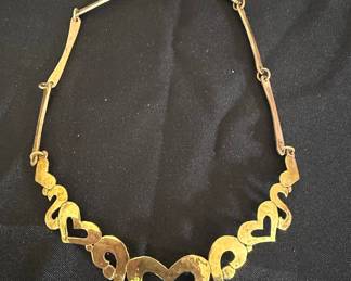 Vintage Yves Saint Laurent Heart Link Necklace