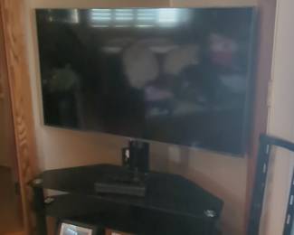Corner TV Stand with Swivel Mount and Shelving