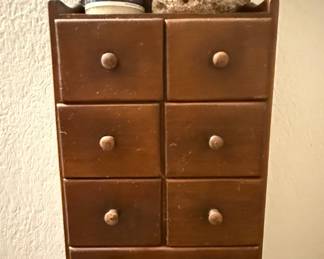 Vintage Wall-Mounted Apothecary Cabinet with 8 Drawers