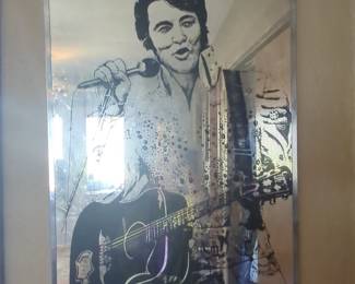Elvis Presley Vintage Carnival Glass Mirror