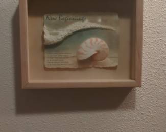 FIGI GRAPHICS New Beginnings Nautilus Shell Shadowbox Art