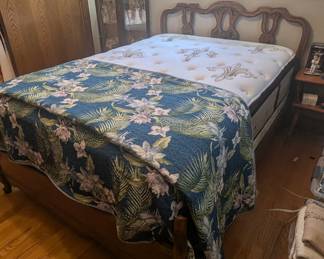 Vintage Carved Wood Full Bed Frame