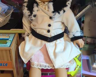 American Girl Doll Samantha with Winter Coat and Salon Chair