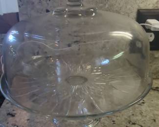 Anchor Hocking Canfield Starburst Cake Stand with Dome
