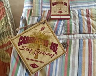 Caribbean Joe Easy Getaway Striped Shorts
