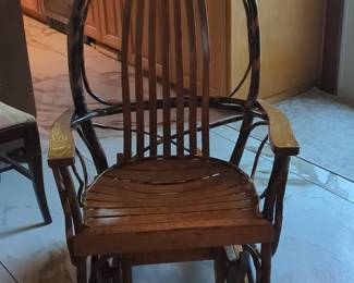 Rustic Hickory Glider Rocker