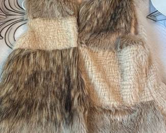 Reba McEntire Faux Fur Patchwork Vest