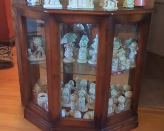 Precious Moments Figurine Collection in Corner Curio Cabinet