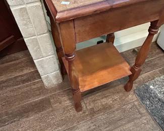 Vintage Turned Leg Side Table with Drawer