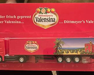 We've got lots of these 1:64 semi trucks and trailers, mostly German beer haulers. 