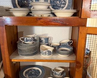 Vintage Courier and Ives dishes