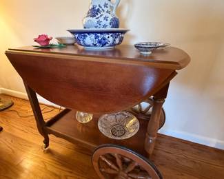 Vintage wood bar cart