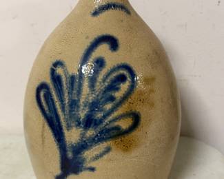 Blue Stoneware Pottery Jug NY