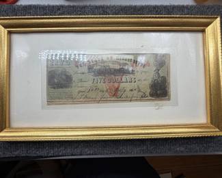 $5.00 Confederate Bill Mississippi