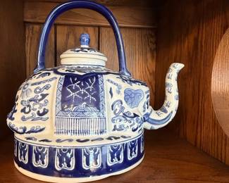 Bombay Company Blue and White Elephant Teapot