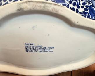 Bombay Company Blue and White Floral Foot Bath Planter