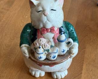 Fitz & Floyd 1988 Kittens of Knightsbridge Cat Butler Cookie Jar