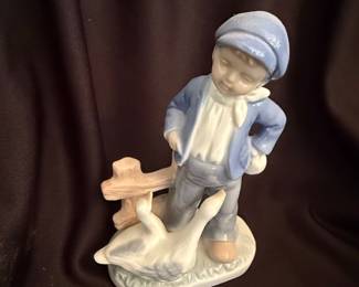 Boy with Geese Figurine