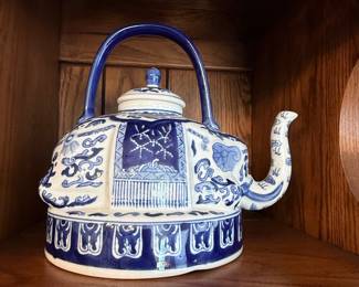 Bombay Company Blue and White Elephant Teapot