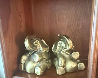 PM Craftsman Brass Elephant Bookends
