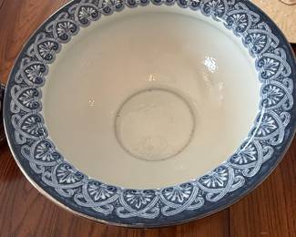 The Bombay Company Blue and White Footed Bowl