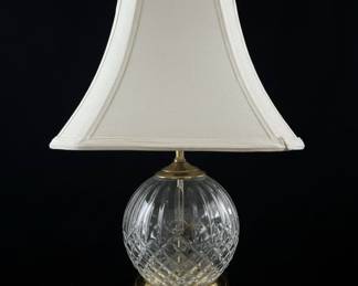 Crystal Table Lamp with Gold Tone Base