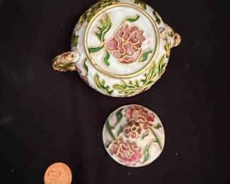 Vintage Miniature Teapot with Floral Motif
