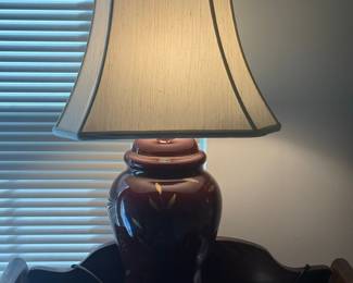 Vintage Ginger Jar Table Lamp with Floral Motif
