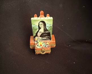 Rochard Limoges Mona Lisa Easel Trinket Box