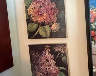 Kathryn White Hydrangea and Lilac Floral Canvas Prints