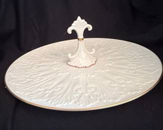 Lenox Chateau Collection Serving Tray with Fleur De Lis Handle