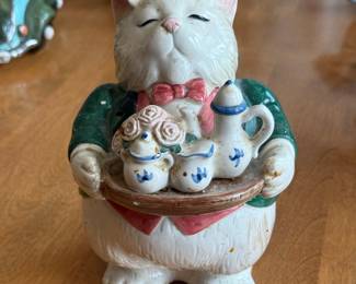 Fitz & Floyd 1988 Kittens of Knightsbridge Cat Butler Cookie Jar