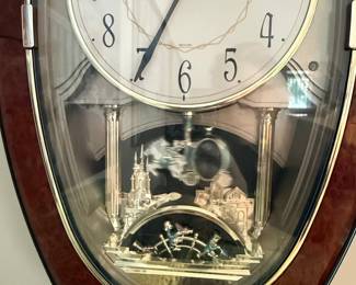 Rhythm "Joyful Nostalgia" Oak Magic Motion Musical Wall Clock