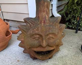 Terracotta Sun Face Planter