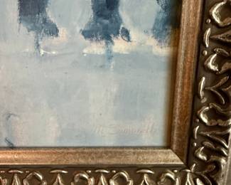 M. Simonetti Paris Street Scene Oil Painting