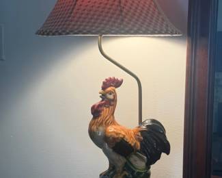 Vintage Ceramic Rooster Table Lamp