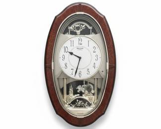 Rhythm "Joyful Nostalgia" Oak Magic Motion Musical Wall Clock