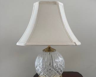 Crystal Table Lamp with Gold Tone Base