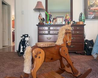 Vintage Wooden Rocking Horse
