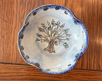 Heather Goldminc Blue Sky Corp Ceramic Trinket Dish with Tree Motif
