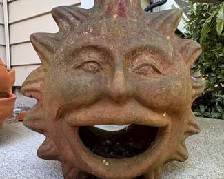 Terracotta Sun Face Planter