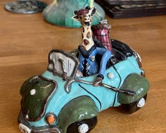 Blue Sky Clayworks Giraffe Golf Car Figurine by Heather Goldminc