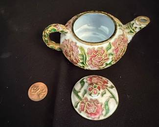 Vintage Miniature Teapot with Floral Motif