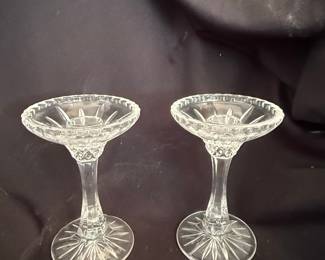 Pair of Crystal Candlestick Holders