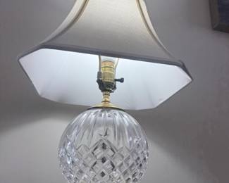 Crystal Table Lamp with Gold Tone Base