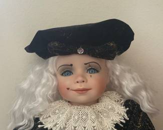 Mann Porcelain Pierrot Clown Doll