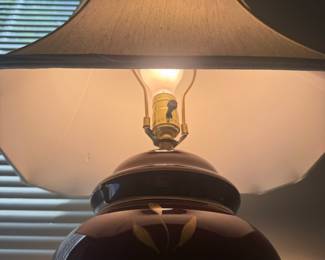 Vintage Ginger Jar Table Lamp with Floral Motif