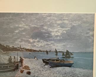 Claude Monet 'The Beach at Sainte-Adresse' Framed Print